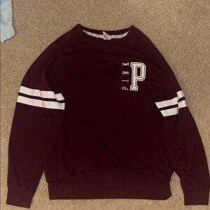 PINK Victoria's Secret Burgundy Crewneck Sweater